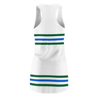 Racerback Stripe Dress — Green & Blue Athletic-Inspired Tank Dress