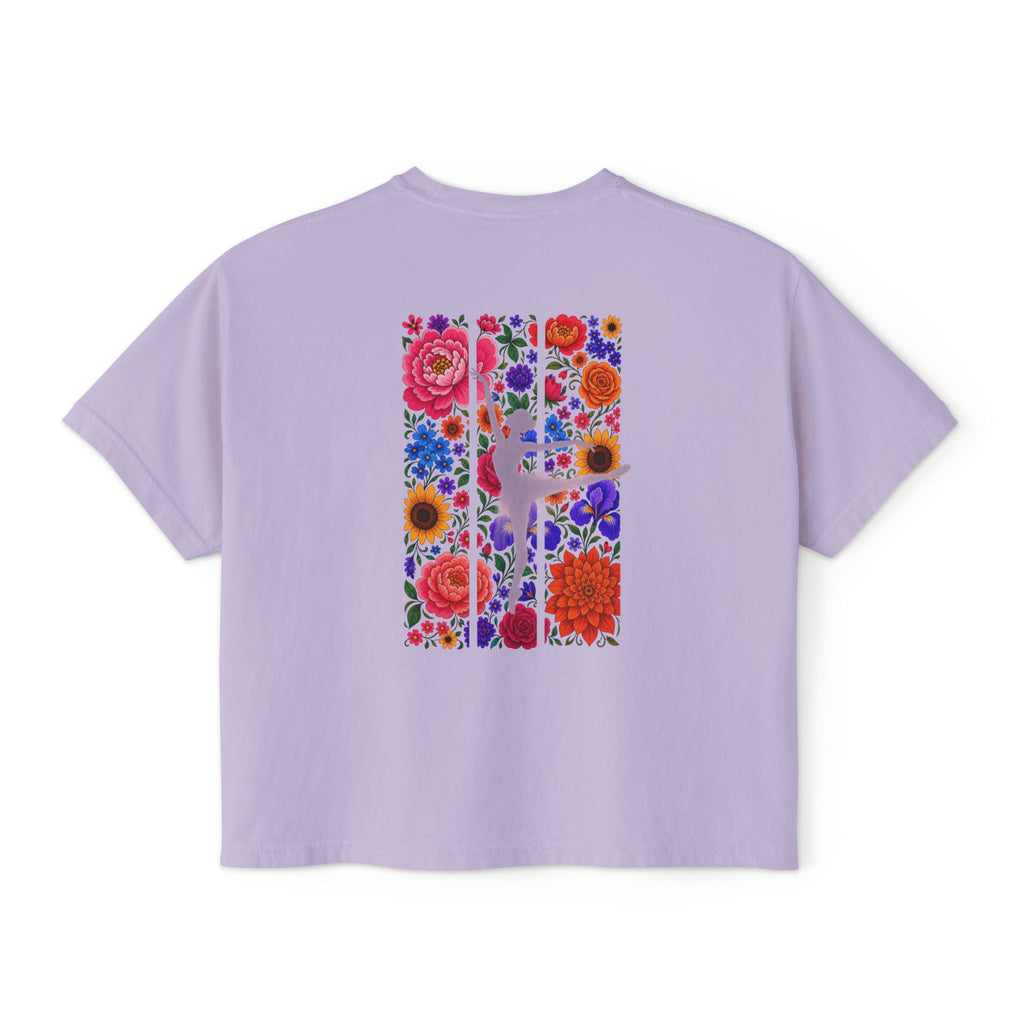 Floral Ballet Dancer Tee | Boxy Crop Shirt