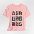 Picasso Portrait Grid T‑Shirt — Colorful Cubist Faces Art Tee