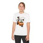 Kids Halloween Trick or Treat T-Shirt — Cute Pumpkin, Ghost & Black Cat Design