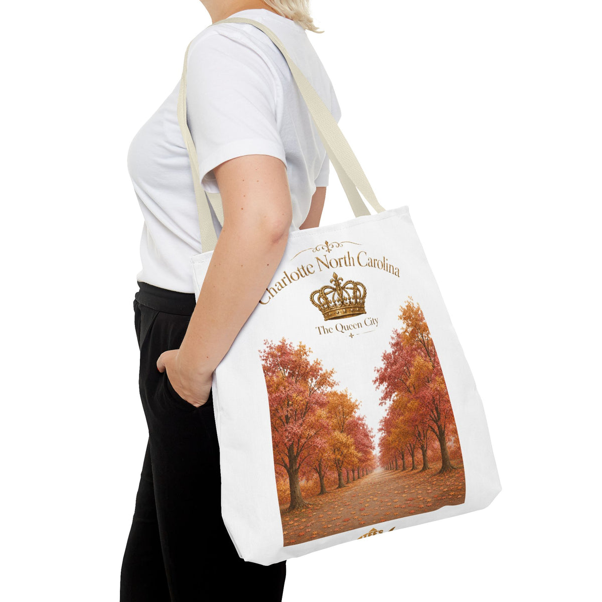 Charlotte North Carolina Autumn Tote Bag — 'The Queen City' Fall Tree Design