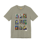 Picasso Portrait Grid T‑Shirt — Colorful Cubist Faces Art Tee