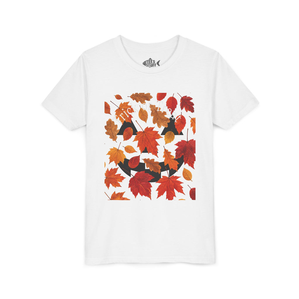 Youth Autumn Falling Leaves Short Sleeve Tee
