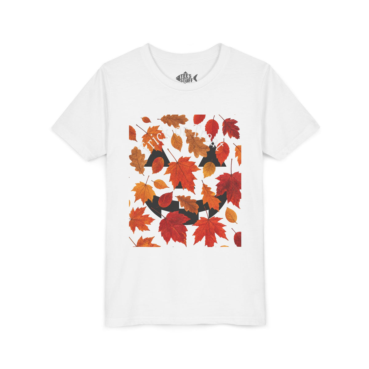 Youth Autumn Falling Leaves Short Sleeve Tee
