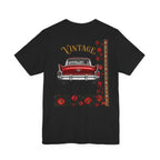 Vintage Classic Car Floral Graphic T-Shirt