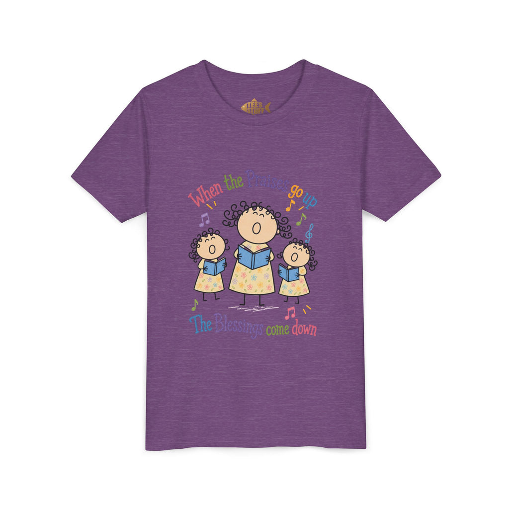 Youth Tee - 'When the Praises Go Up, The Blessings Come Down' Kids Choir Graphic