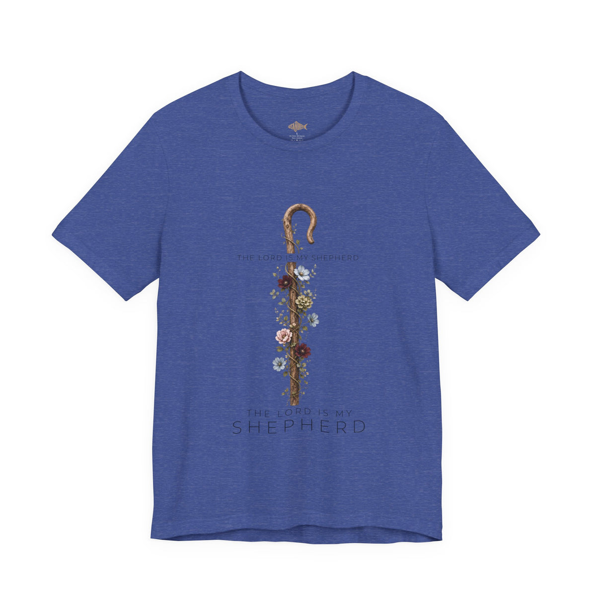 Shepherd Floral Staff T‑Shirt — 'The Lord Is My Shepherd' Faith Tee