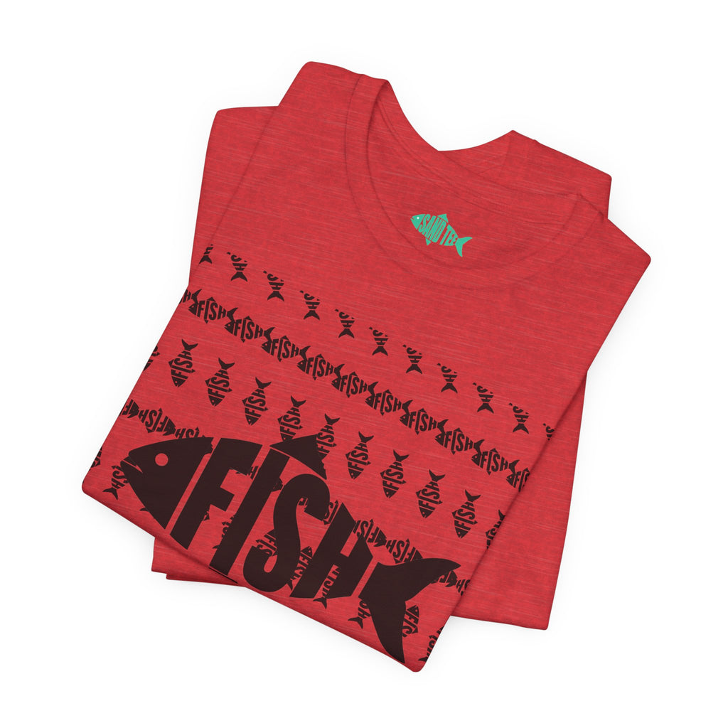 Fish Graphic Tee — 'FISH' Silhouette Fishing Shirt