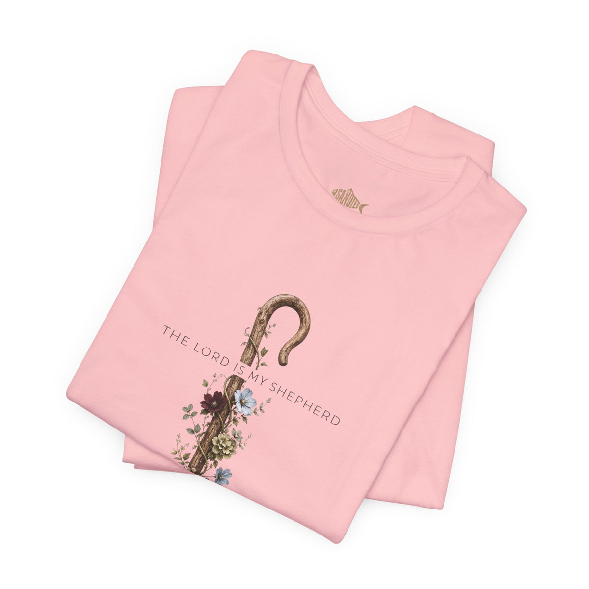 Shepherd Floral Staff T‑Shirt — 'The Lord Is My Shepherd' Faith Tee