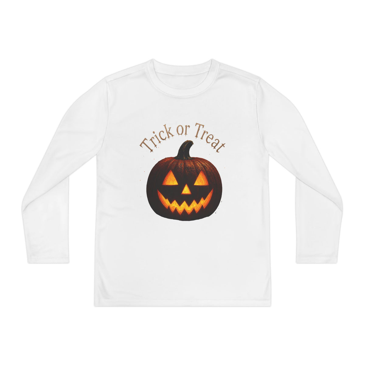Youth Halloween Pumpkin Long Sleeve Tee - "Trick or Treat"