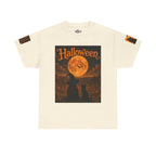 Halloween Graphic Tee — "It's Halloween" Witch & Cat Moon Design