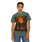 Halloween T-Shirt — "Halloween It's Here" & Jack-O'-Lantern Pumpkin Graphic