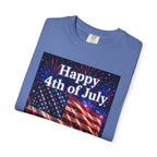 4th of July Flag T-Shirt — "Happy 4th of July" Front & America Flag Back
