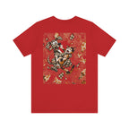 Gingham Dog & Calico Cat Tee — Plaid Pet Illustration T-Shirt