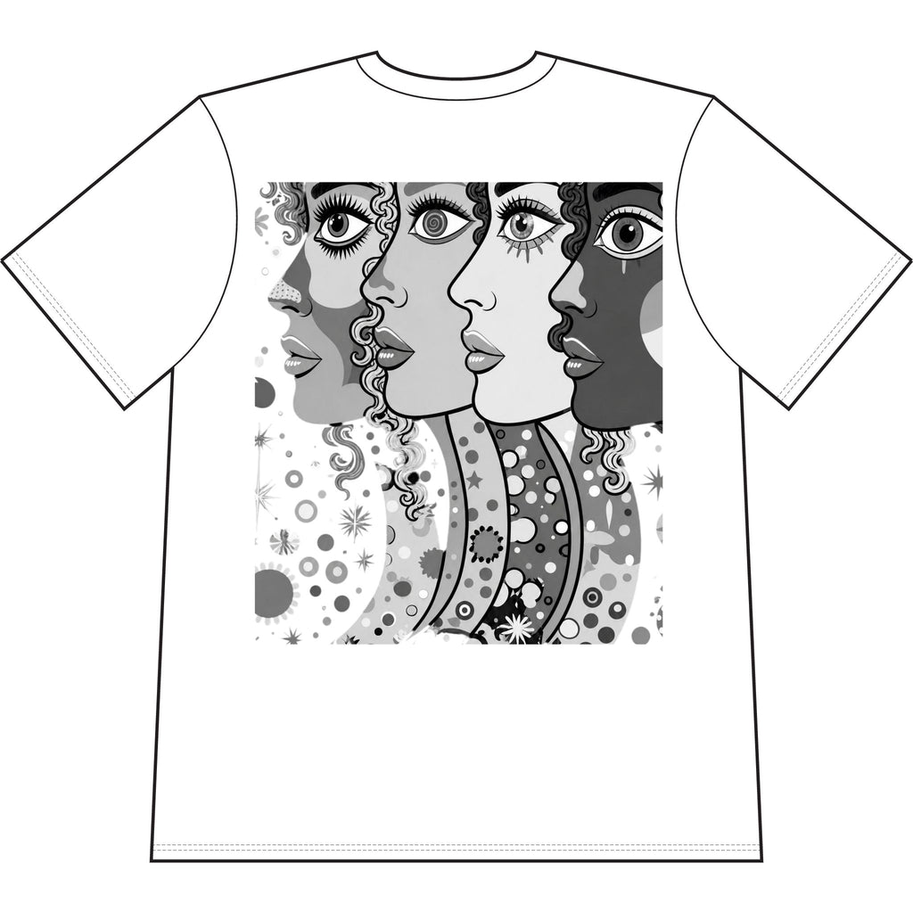 Artsy Pop Art Faces Graphic Tee