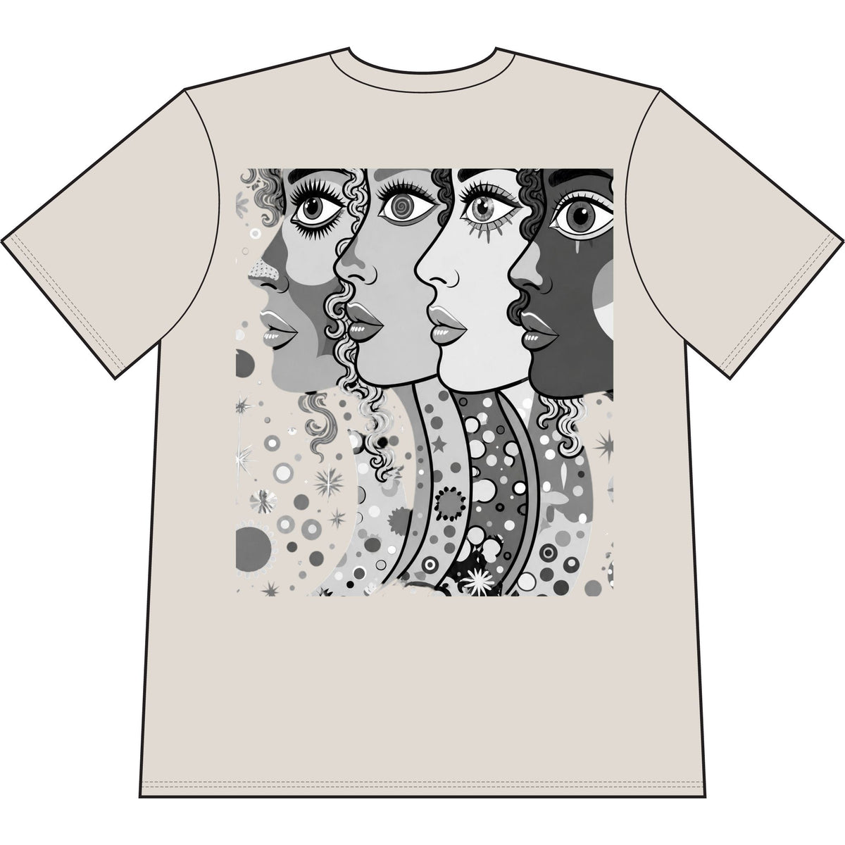 Artsy Pop Art Faces Graphic Tee