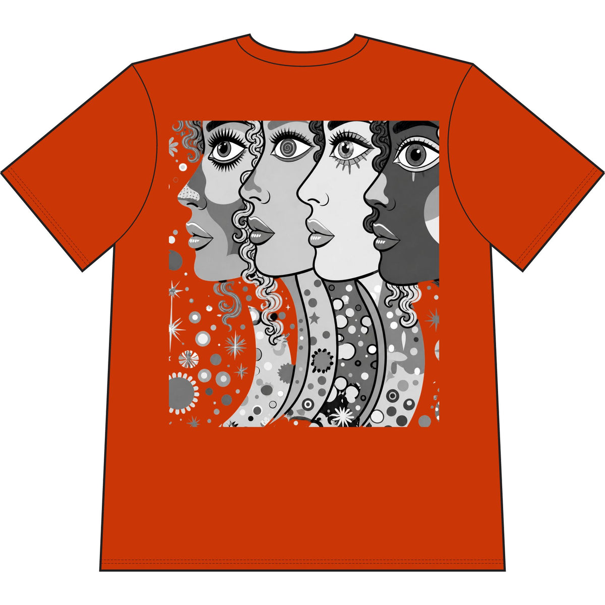 Artsy Pop Art Faces Graphic Tee