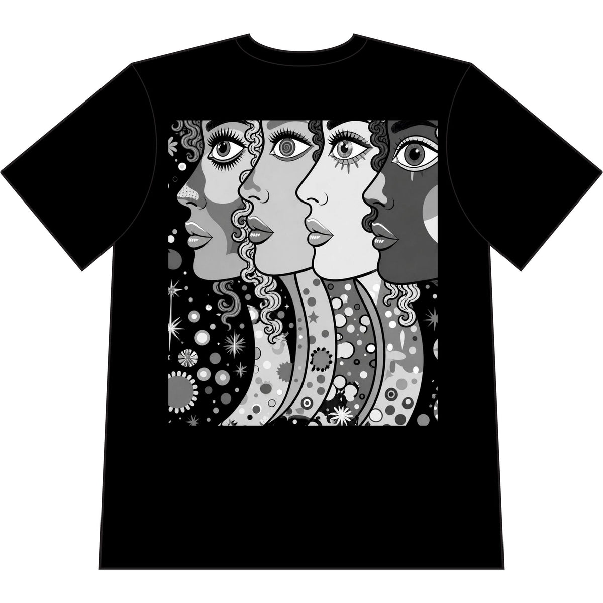 Artsy Pop Art Faces Graphic Tee