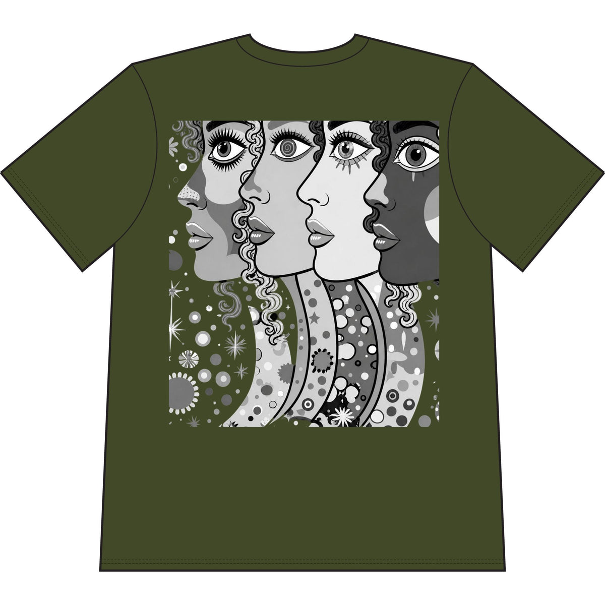 Artsy Pop Art Faces Graphic Tee