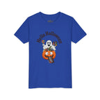 Youth Halloween Tee - "Hello Halloween" Ghost & Pumpkin Trick-or-Treat Shirt