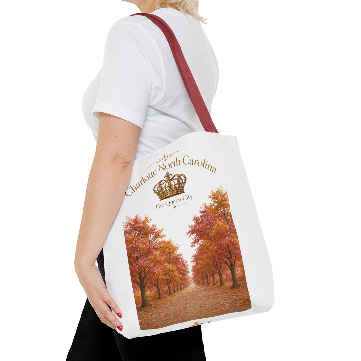 Charlotte North Carolina Autumn Tote Bag — 'The Queen City' Fall Tree Design