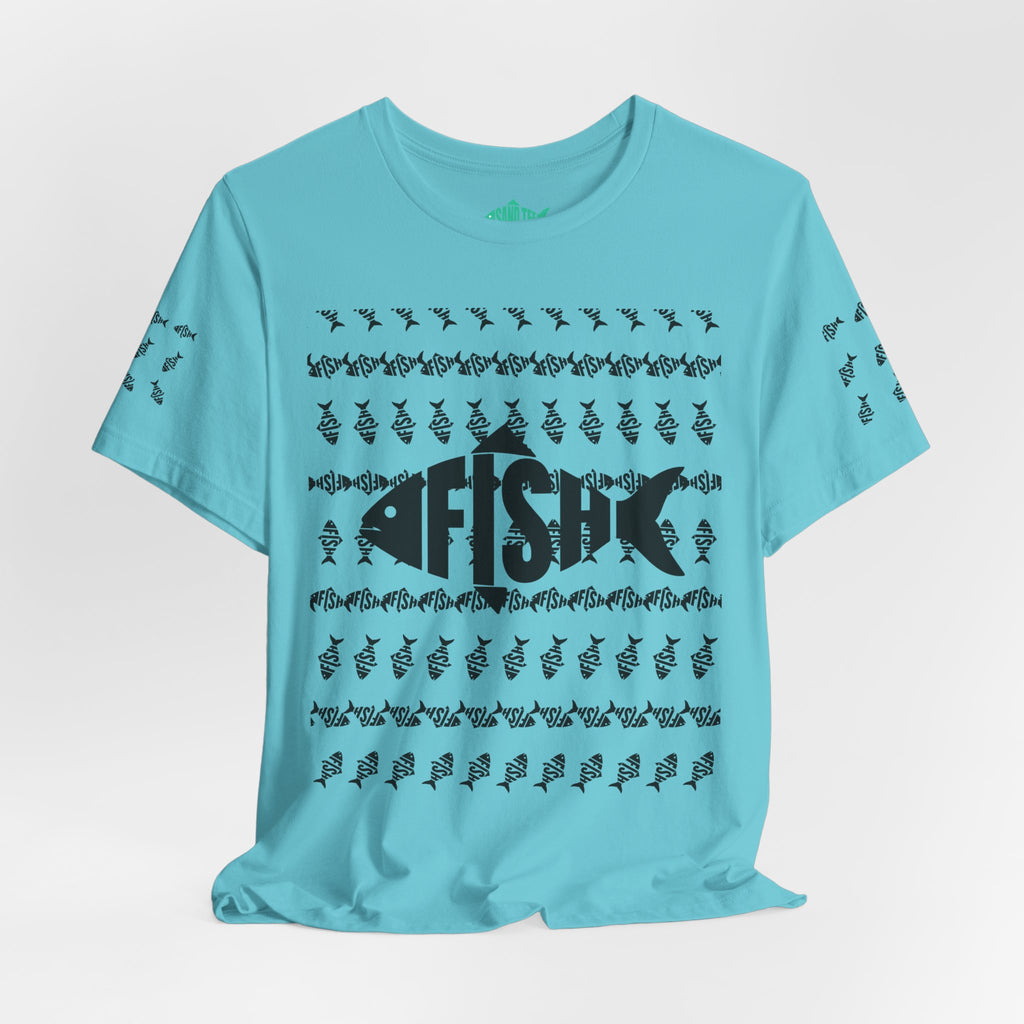 Fish Graphic Tee — 'FISH' Silhouette Fishing Shirt