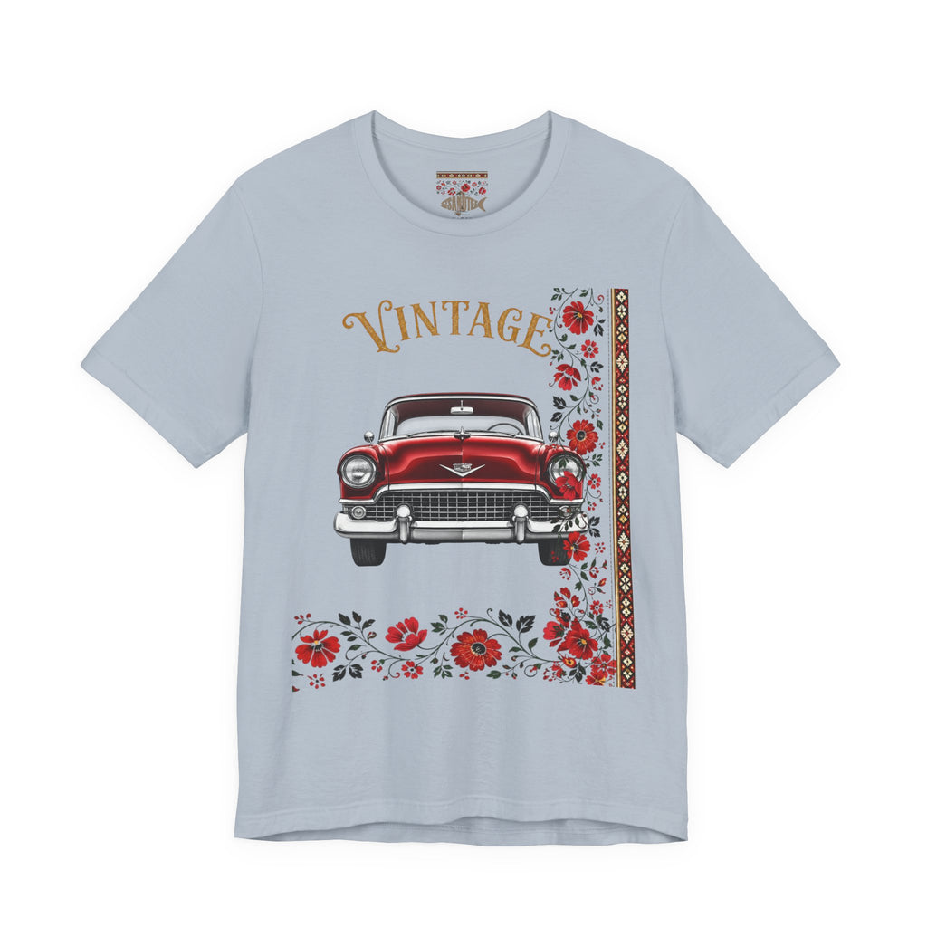 Vintage Classic Car Floral Graphic T-Shirt