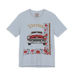 Vintage Classic Car Floral Graphic T-Shirt