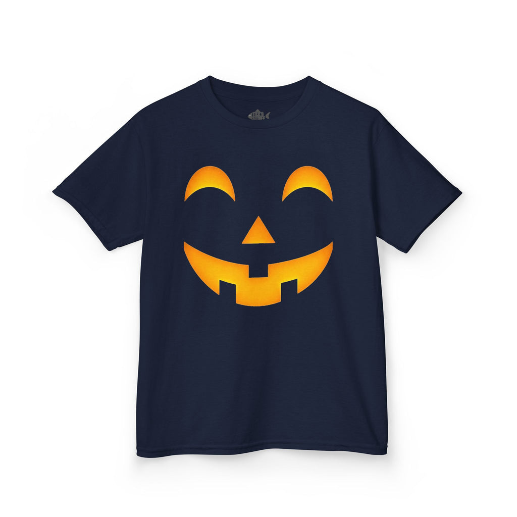 Kids Halloween Pumpkin Face Tee — Cute Jack-O'-Lantern T-Shirt for Children