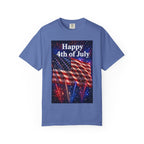 4th of July Flag T-Shirt — "Happy 4th of July" Front & America Flag Back