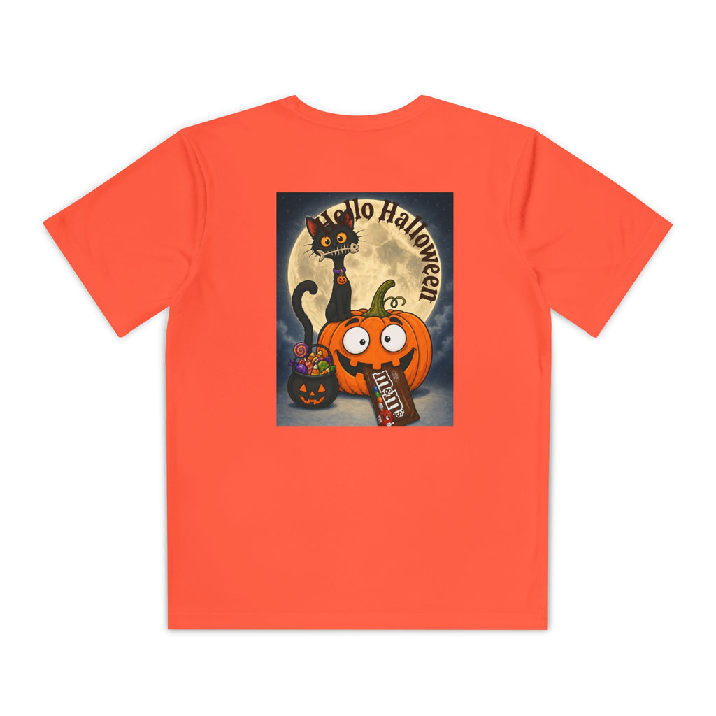 Kids Halloween Trick or Treat T-Shirt — Cute Pumpkin, Ghost & Black Cat Design