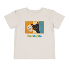 Toddler Cat Puzzle Tee — "Puzzle Me" Short Sleeve Kids Shirt