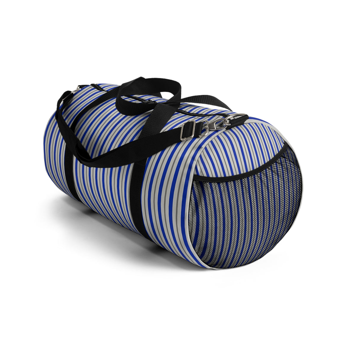 Striped Blue Travel Duffel Bag – Lightweight Beach & Gym Weekender