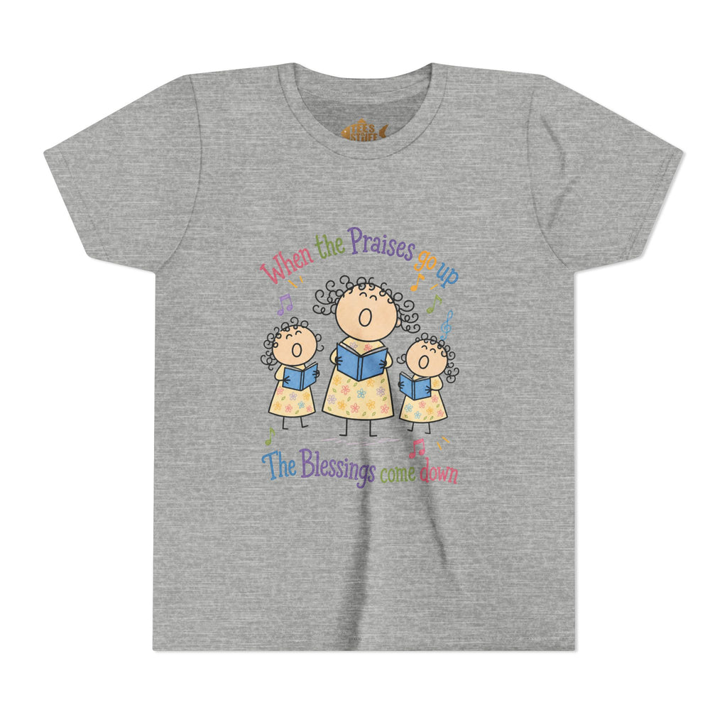 Youth Tee - 'When the Praises Go Up, The Blessings Come Down' Kids Choir Graphic