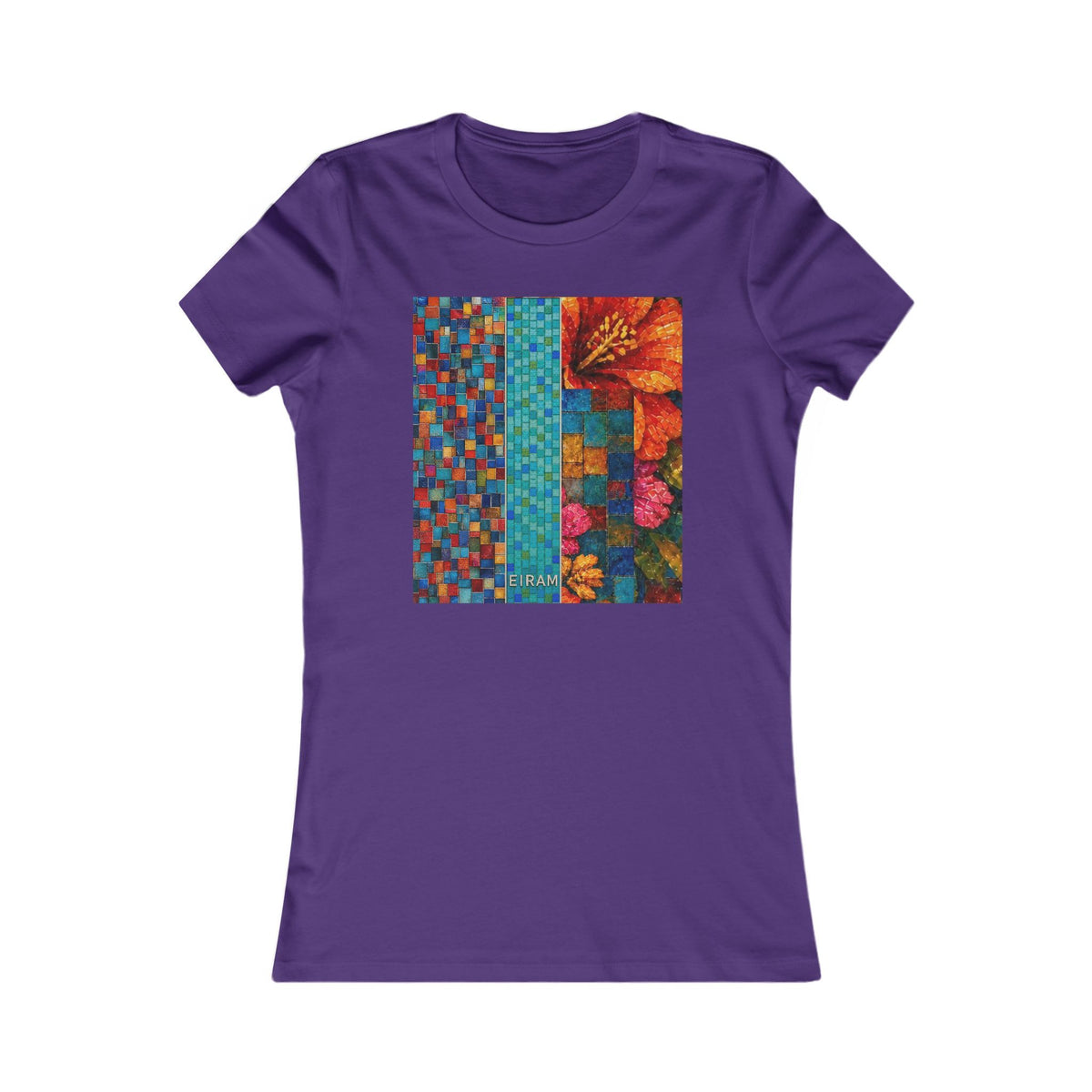 Women's Floral Patchwork Tee — Colorful Quilted Art Graphic Shirt