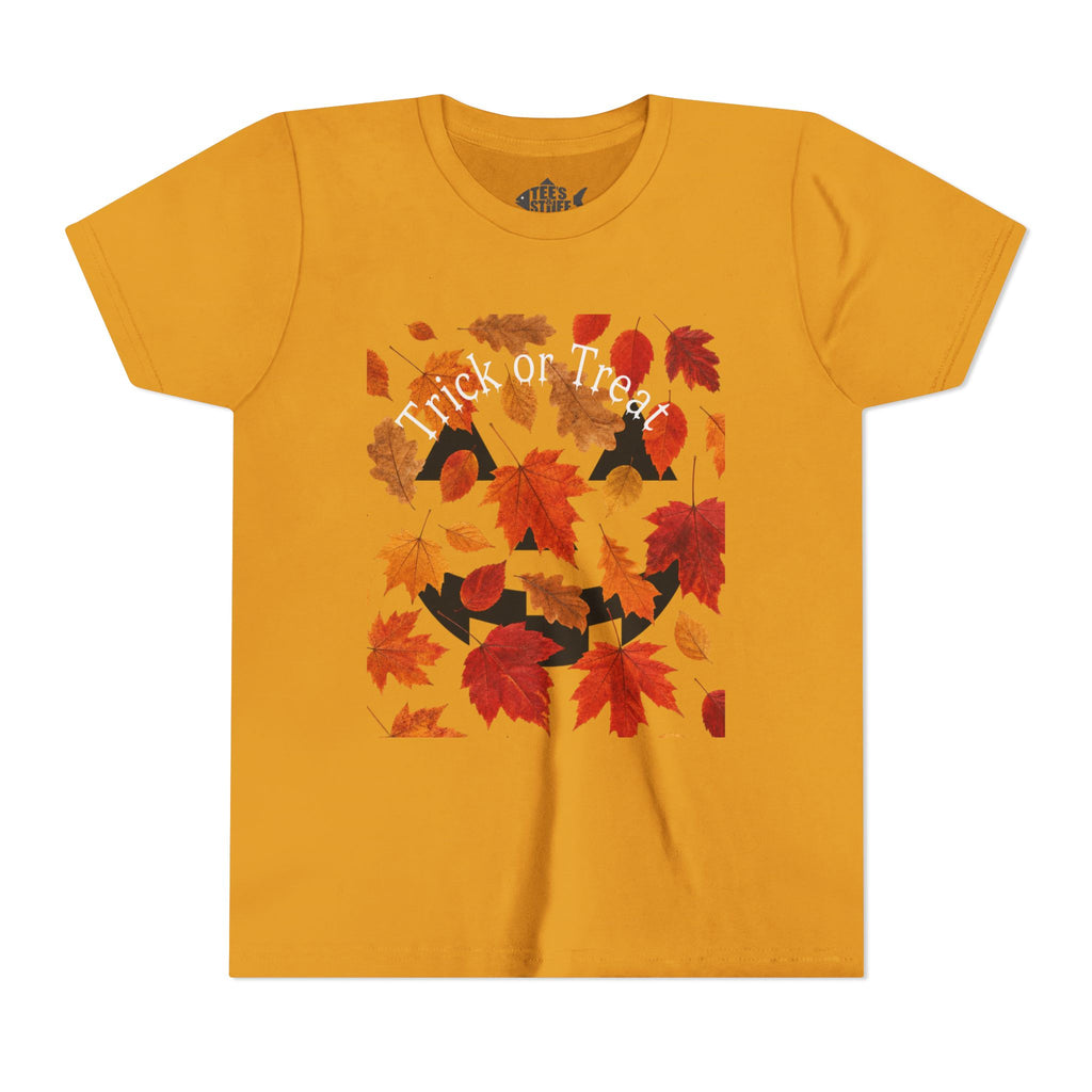 Youth Autumn Falling Leaves Short Sleeve Tee