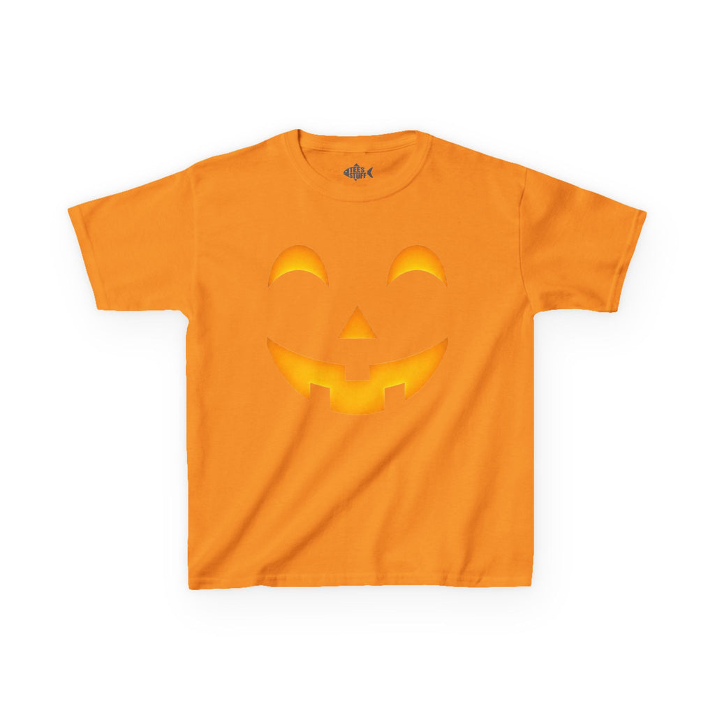 Kids Halloween Pumpkin Face Tee — Cute Jack-O'-Lantern T-Shirt for Children