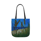 Beach Grasses Canvas Tote — Seaside Painting Reusable Bag Original art by Doulton