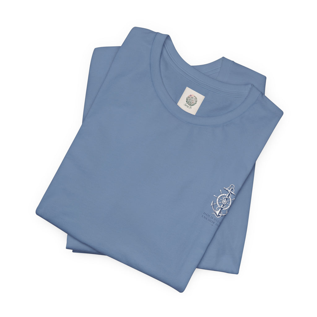 Anchor Nautical T‑Shirt — "Hold Steady Anchor Down"