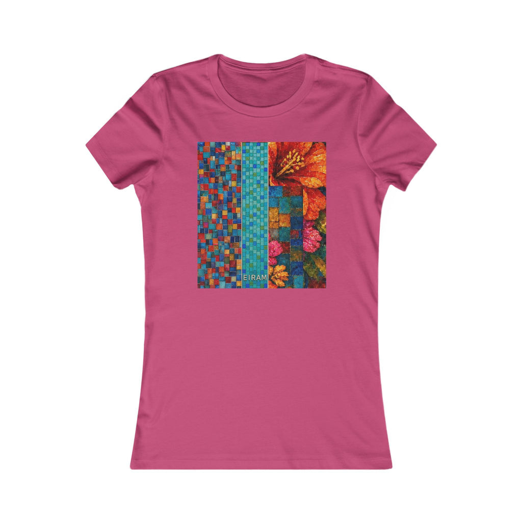 Women's Floral Patchwork Tee — Colorful Quilted Art Graphic Shirt