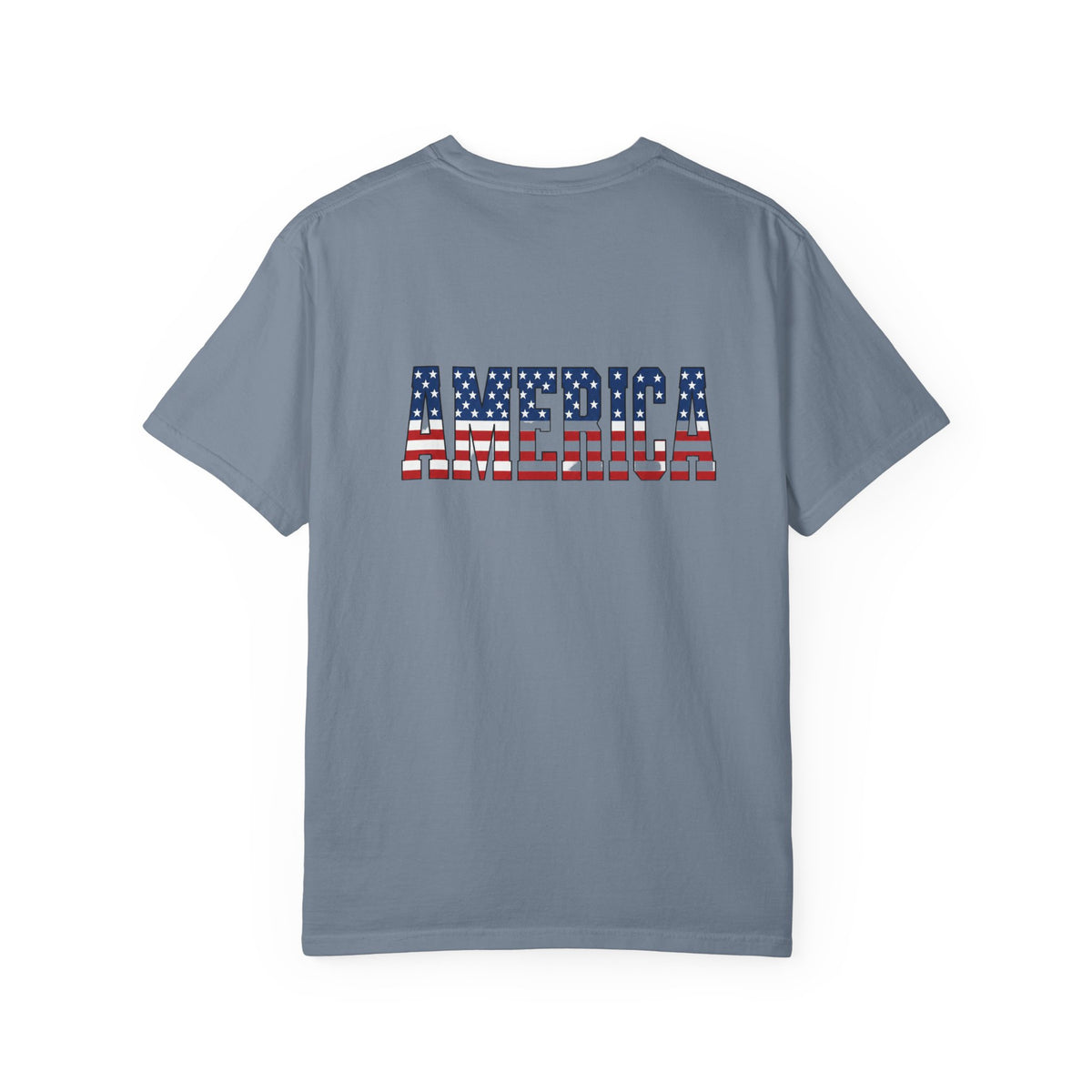 4th of July Flag T-Shirt — "Happy 4th of July" Front & America Flag Back