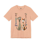Gingham Dog & Calico Cat Tee — Plaid Pet Illustration T-Shirt