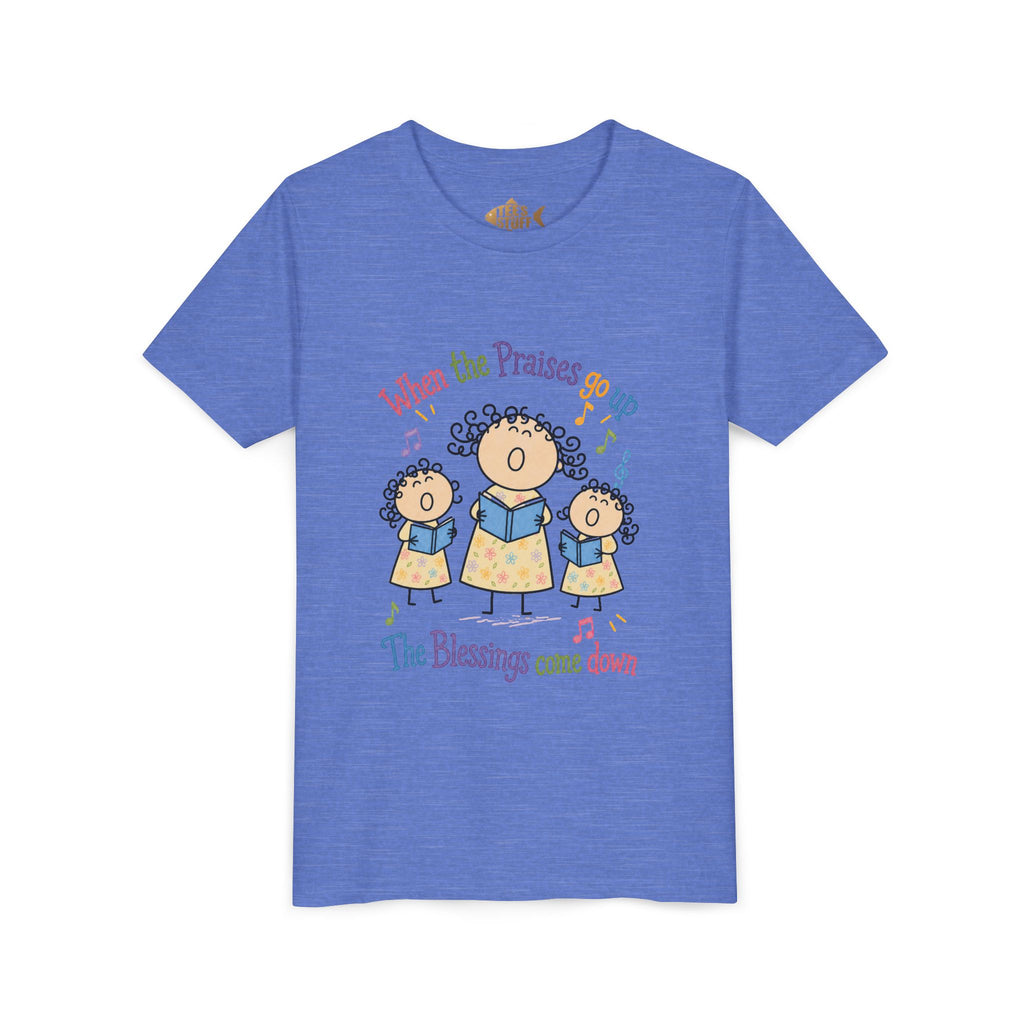 Youth Tee - 'When the Praises Go Up, The Blessings Come Down' Kids Choir Graphic
