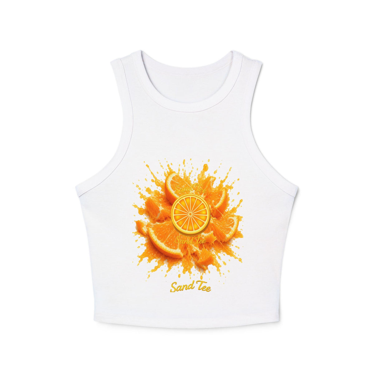 Orange Slice Splash Racer Tank Top | Citrus Fruit Graphic