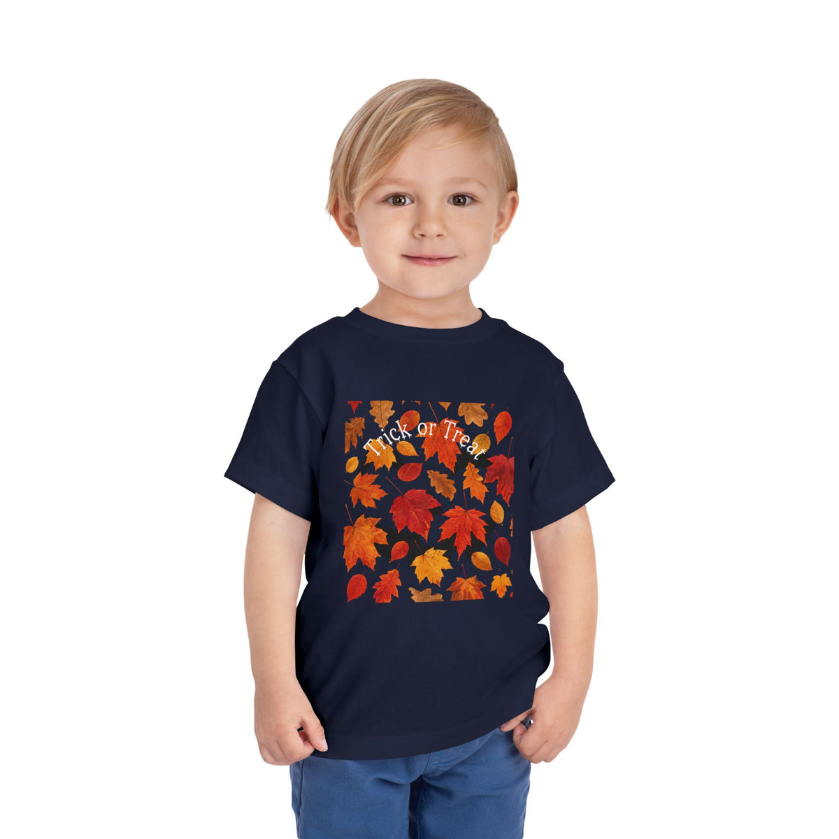 Toddler Halloween Pumpkin and Autumn Leaves Tee