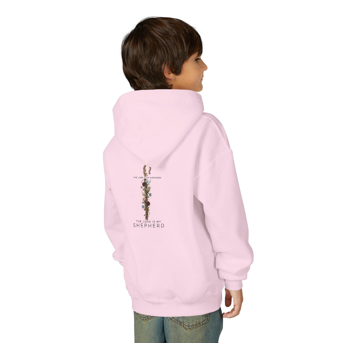 "The Lord Is My Shepherd" -Youth Heavy Blend Hooded Sweatshirt