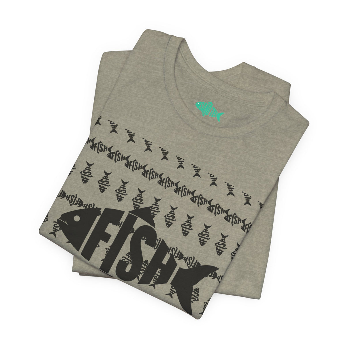 Fish Graphic Tee — 'FISH' Silhouette Fishing Shirt