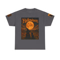 Halloween Graphic Tee — "It's Halloween" Witch & Cat Moon Design
