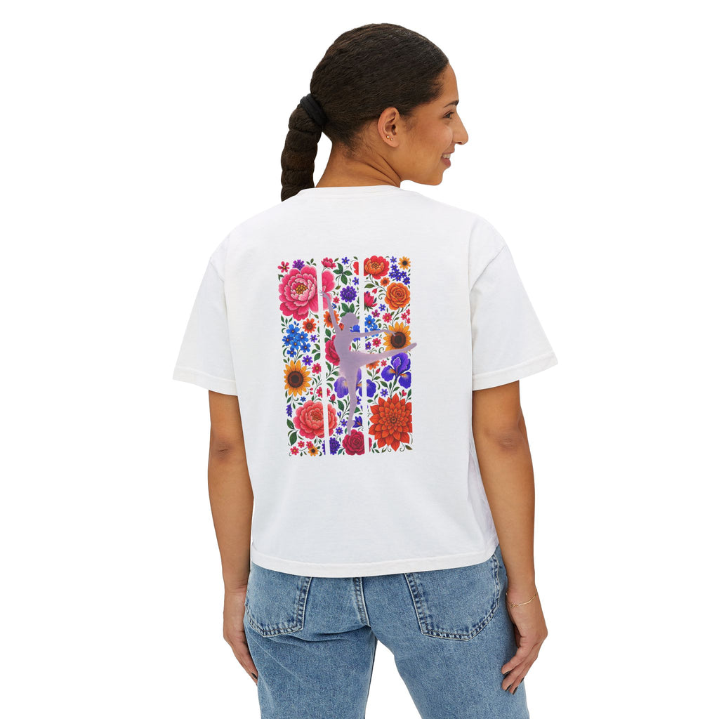 Floral Ballet Dancer Tee | Boxy Crop Shirt