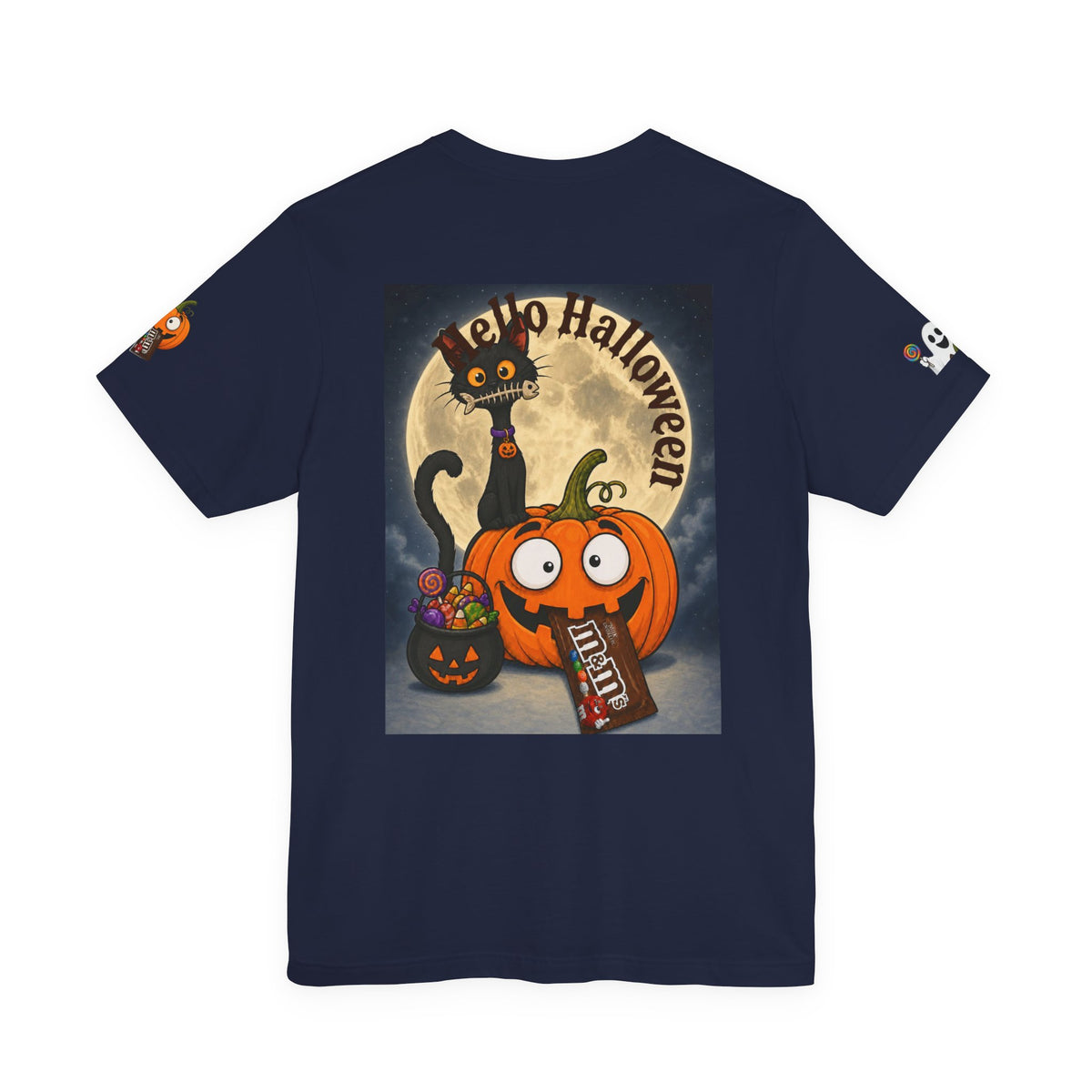 Halloween Cat & Pumpkin Tee — "Trick or Treat" Graphic T-Shirt